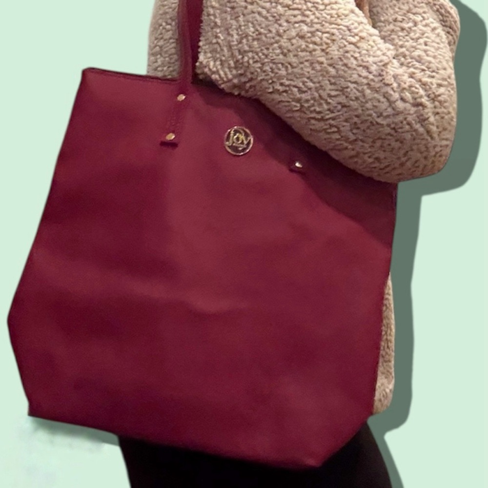 Joy Mangano Deep Red RFID Tote Bag